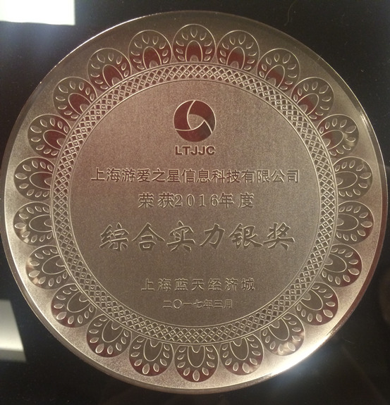 游爱荣获“2015年度上海蓝天经济城发展潜力奖”